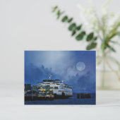 月はがきの下にフェリー ポストカード (スタンド正面)