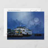 月はがきの下にフェリー ポストカード (正面/裏面)