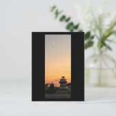 月はがき付き日没の灯台 ポストカード (スタンド正面)