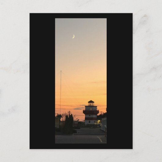 月はがき付き日没の灯台 ポストカード (正面)