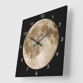 月はチーズで出来ているか スクエア壁時計 (傾斜)