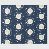月は天の銀河系の誕生日のベビーシャワーを主演します ラッピングペーパー (フラット)