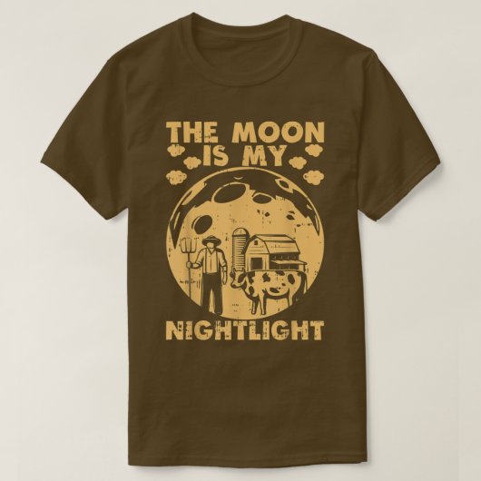 月は私のナイトライト動物の農家ファームAgric Tシャツ (デザイン正面)