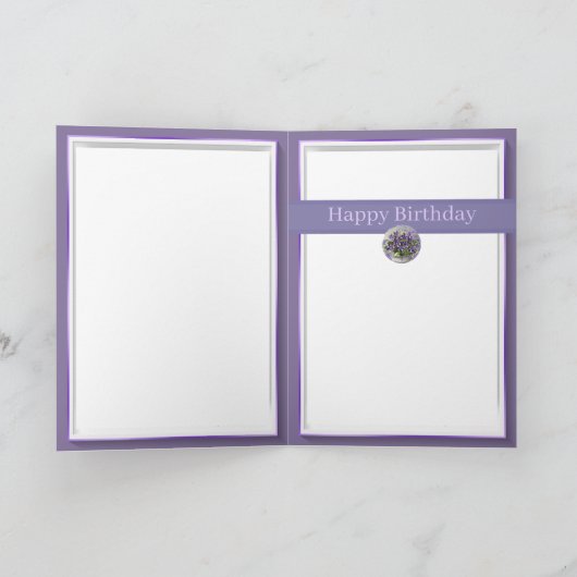 月びんの誕生日カードのスミレ ノートカード (内部)