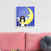 月ぶら下がったに浮かぶ キャンバスプリント (インサイチュ (リビング))