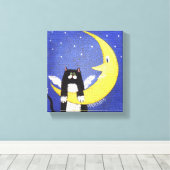 月ぶら下がったに浮かぶ キャンバスプリント (インサイチュ (ウッドフロア))