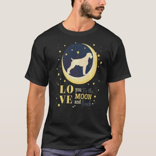 月へのドイツの金髪のポインタを愛する Tシャツ (正面)