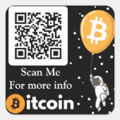 月へのビットコイン宇宙飛行士 – Btc QrコードCrypto スクエアシール (正面)