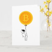 月へのビットコイン カード (黄色い花)