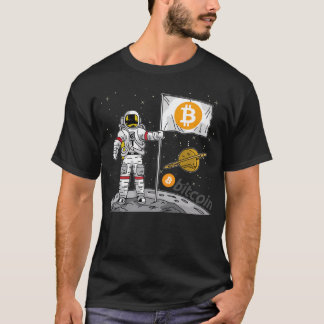 月へのビットコイン Tシャツ