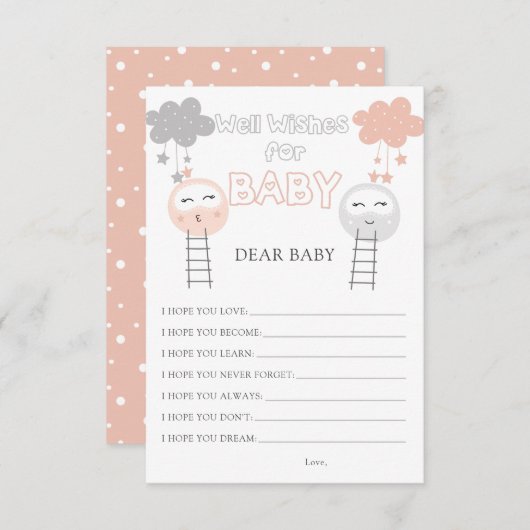 月へのベビーの道の願い エンクロージャーカード (正面/裏面)
