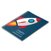 月へのロケット付き暗号トラッカージャーナル ノートブック (左側)