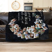 月への愛と戻る |家族の写真 フリースブランケット