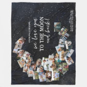 月への愛と戻る |家族の写真 フリースブランケット (正面)