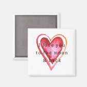 月への愛のハート マグネット (正面/裏面)