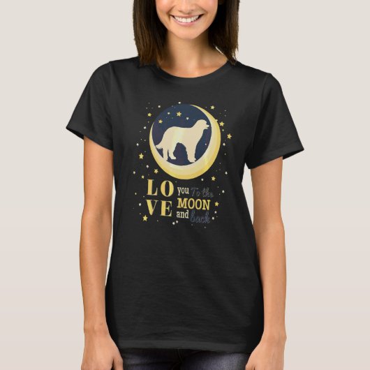 月への愛ピレネーの羊飼い犬 Tシャツ (正面)