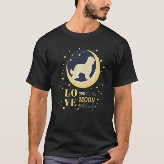 月への愛犬のブリード Tシャツ (正面)
