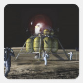 月への新しい宇宙船のアーティストレンディション2 スクエアシール (正面)