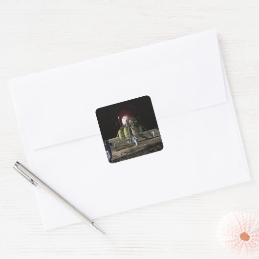 月への新しい宇宙船のアーティストレンディション2 スクエアシール (封筒)