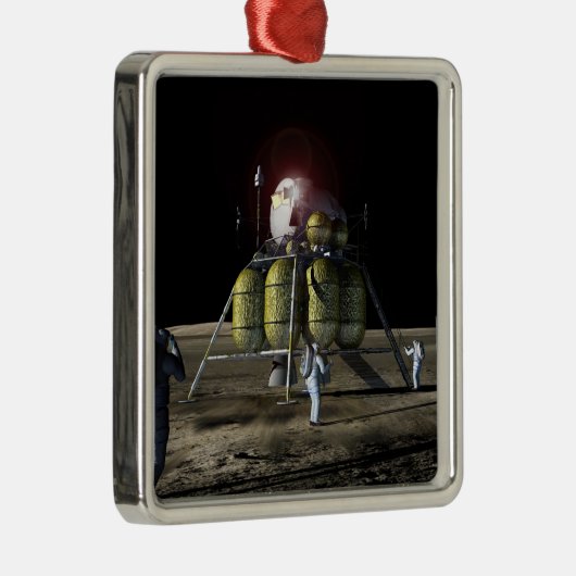 月への新しい宇宙船のアーティストレンディション2 メタルオーナメント (右)