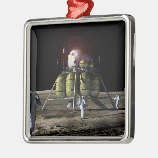 月への新しい宇宙船のアーティストレンディション2 メタルオーナメント (左)