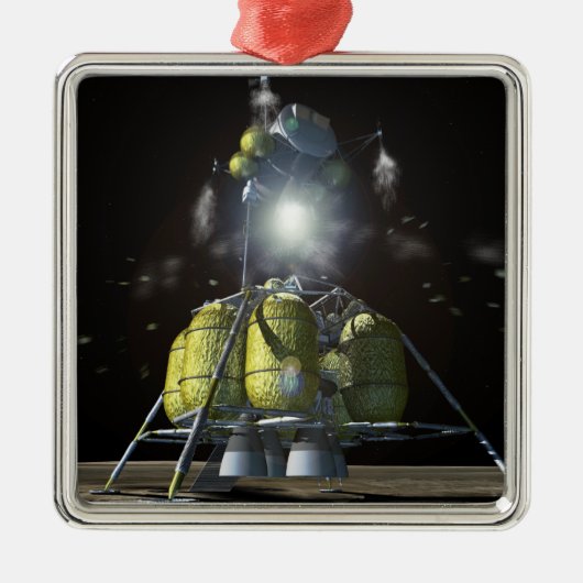 月への新しい宇宙船のアーティストレンディション3 メタルオーナメント (正面)