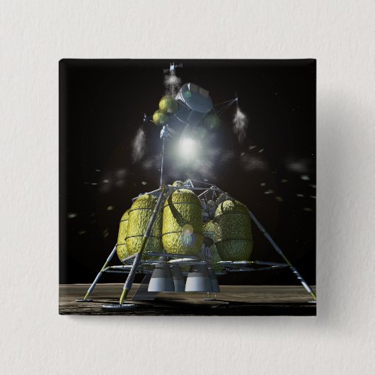 月への新しい宇宙船のアーティストレンディション3 缶バッジ (正面)