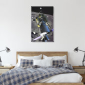 月への新しい宇宙船のアーティストレンディション キャンバスプリント (インサイチュ (寝室))