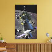月への新しい宇宙船のアーティストレンディション キャンバスプリント (インサイチュ (リビング))