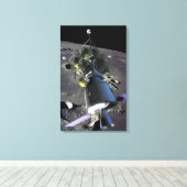 月への新しい宇宙船のアーティストレンディション キャンバスプリント (インサイチュ (ウッドフロア))