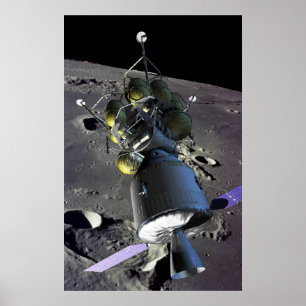 月への新しい宇宙船のアーティストレンディション ポスター