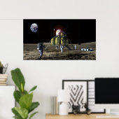月への新しい宇宙船のアーティストレンディション ポスター (ホームオフィス)