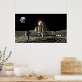 月への新しい宇宙船のアーティストレンディション ポスター (キッチン)