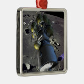 月への新しい宇宙船のアーティストレンディション メタルオーナメント (右)