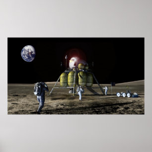 月への新しい宇宙船の芸術家の演出 ポスター
