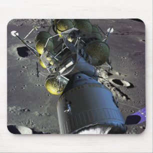 月への新しい宇宙船の芸術家の演出 マウスパッド