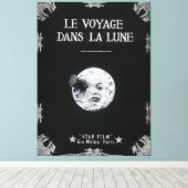 月への旅ヴィンテージレトロシネマフランスのー キャンバスプリント (インサイチュ (ウッドフロア))