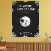月への旅ヴィンテージレトロシネマフランスのー キャンバスプリント (インサイチュ (リビング))