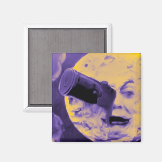 月への旅(紫のフラジーの毛羽立) マグネット (正面/裏面)