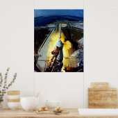 月への最初の男性の打ち上げ – アポロ11 ポスター (キッチン)