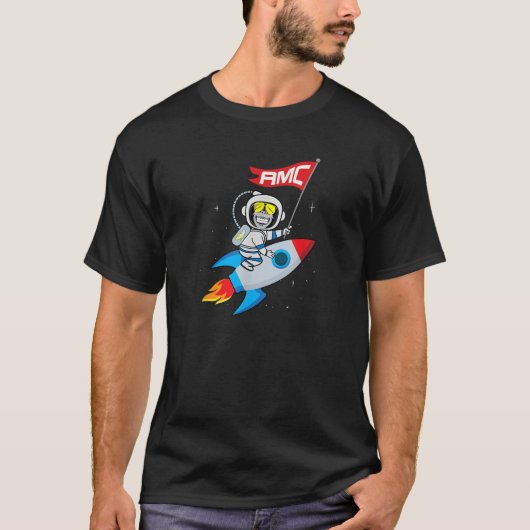 月への猿 AMC空売りカバー Tシャツ (正面)