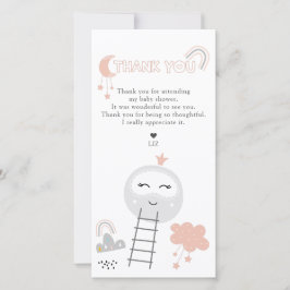 月への赤ちゃんシャワーの道 サンキューカード