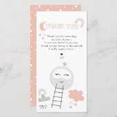 月への赤ちゃんシャワーの道 サンキューカード (正面/裏面)