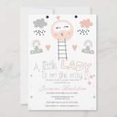 月への赤ちゃんシャワーの道 招待状 (正面)