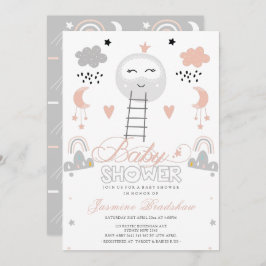 月への赤ちゃんシャワーの道 招待状