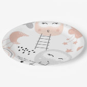 月への赤ん坊のシャワーパーソナライズされた路 ペーパープレート (アングル)