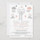 月への長距離赤ちゃんシャワー経路 招待状 (正面)