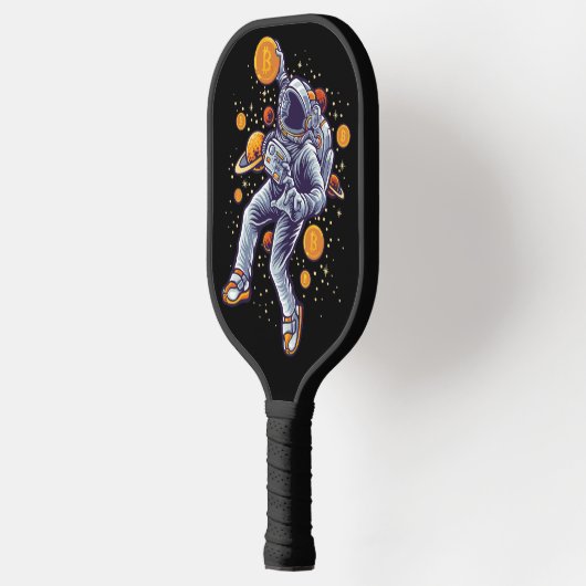 月へのBitcoin宇宙飛行士 – Bitcoin Crypto ピックルボールラケット (左)