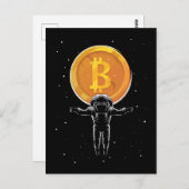 月へのBitcoin宇宙飛行士 – Bitcoin Crypto ポストカード (正面/裏面)