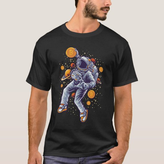 月へのBitcoin宇宙飛行士 – Bitcoin Crypto Tシャツ (正面)